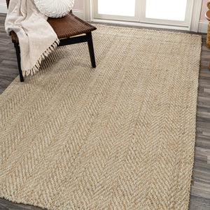 Espina Hand Woven Herringbone Chunky Jute Area Rug - Tuesday Morning - Area Rugs