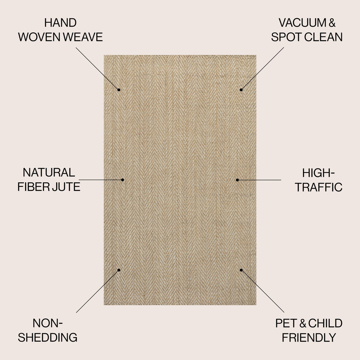 Espina Hand Woven Herringbone Chunky Jute Area Rug - Tuesday Morning - Area Rugs