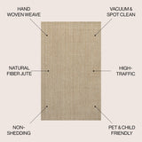 Espina Hand Woven Herringbone Chunky Jute Area Rug - Tuesday Morning - Area Rugs