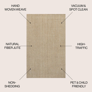 Espina Hand Woven Herringbone Chunky Jute Area Rug - Tuesday Morning - Area Rugs
