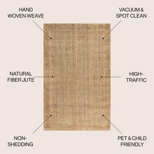 Espina Hand Woven Herringbone Chunky Jute Area Rug - Tuesday Morning - Area Rugs