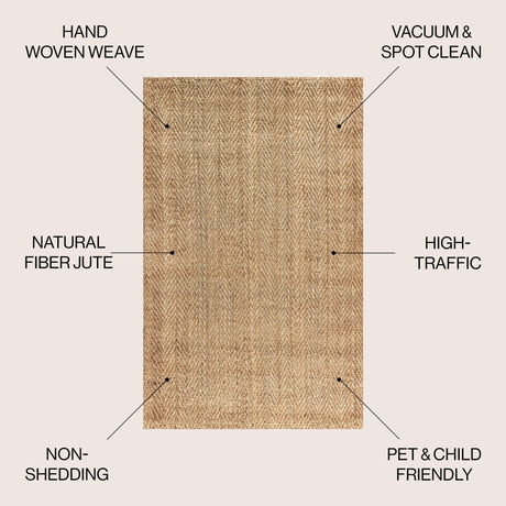 Espina Hand Woven Herringbone Chunky Jute Area Rug - Tuesday Morning - Area Rugs
