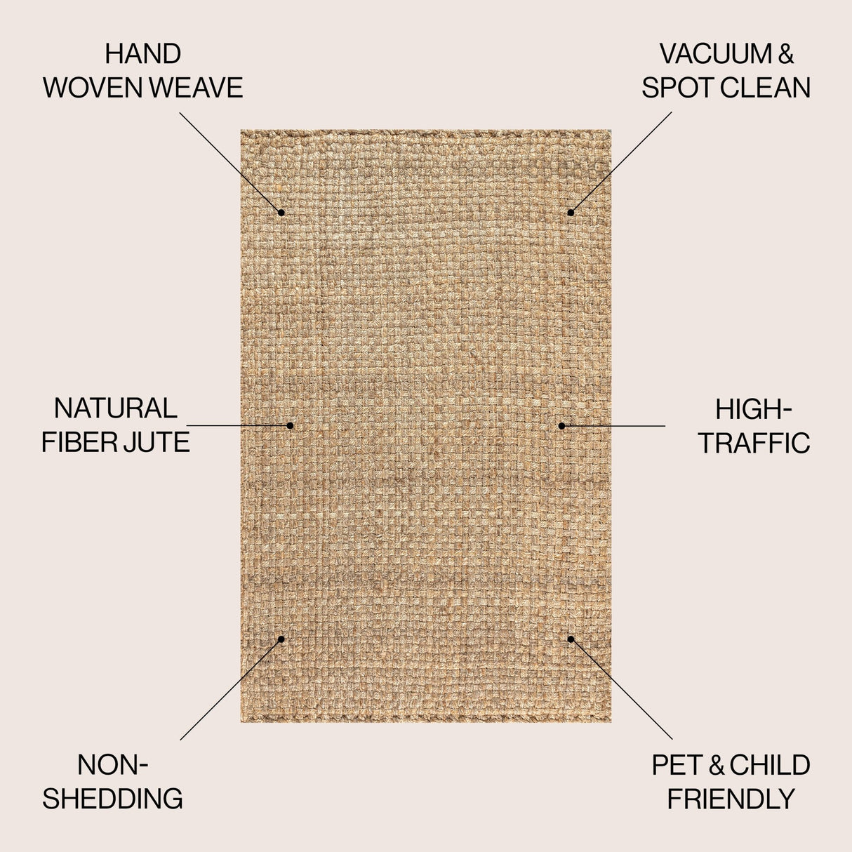 Estera Hand Woven Boucle Chunky Jute Area Rug - Tuesday Morning - Area Rugs