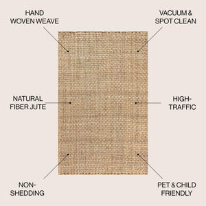 Estera Hand Woven Boucle Chunky Jute Area Rug - Tuesday Morning - Area Rugs
