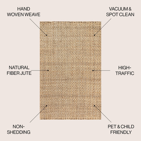 Estera Hand Woven Boucle Chunky Jute Area Rug - Tuesday Morning - Area Rugs