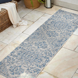 Estrella-Bohemian-Medallion-Textured-Indoor/Outdoor-Runner-Rug-Runner-Rugs
