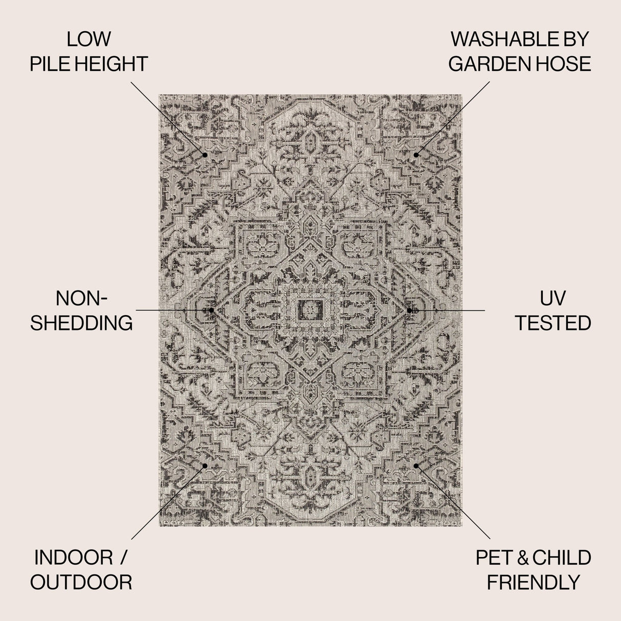 Estrella Bohemian Medallion Textured Weave Indoor/Outdoor Area Rug - Tuesday Morning - Area Rugs