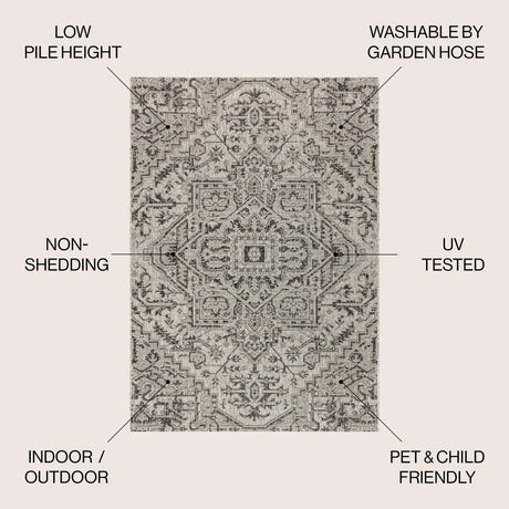 Estrella Bohemian Medallion Textured Weave Indoor/Outdoor Area Rug - Tuesday Morning - Area Rugs