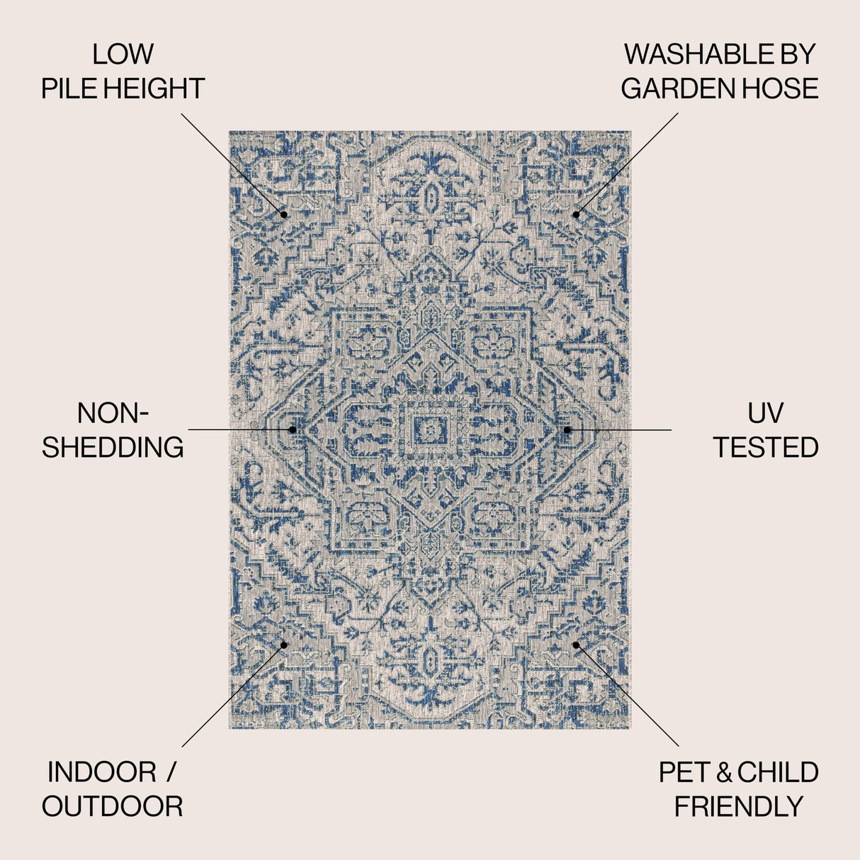 Estrella Bohemian Medallion Textured Weave Indoor/Outdoor Area Rug - Tuesday Morning - Area Rugs