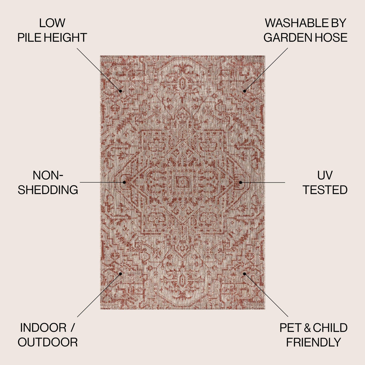 Estrella Bohemian Medallion Textured Weave Indoor/Outdoor Area Rug - Tuesday Morning - Area Rugs