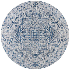 Estrella Bohemian Medallion Textured Weave Indoor/Outdoor Round Area Rug - Tuesday Morning - Area Rugs
