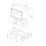 Etherealify Single-Drawer Solid Wood Nightstand - Nightstands