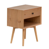 Etherealify Single-Drawer Solid Wood Nightstand - Nightstands