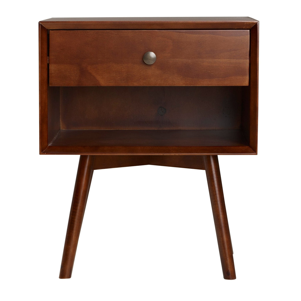 Etherealify Single-Drawer Solid Wood Nightstand - Nightstands
