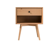 Etherealify Single-Drawer Solid Wood Nightstand - Nightstands