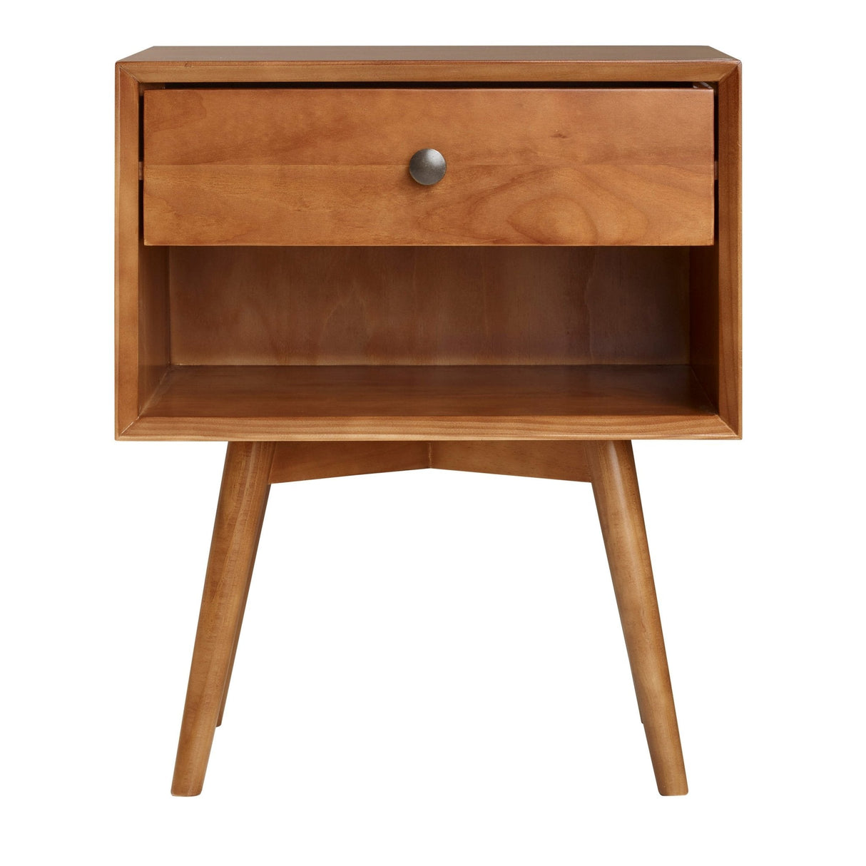 Etherealify Single-Drawer Solid Wood Nightstand - Nightstands