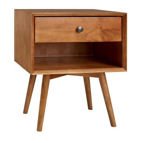 Etherealify Single-Drawer Solid Wood Nightstand - Nightstands