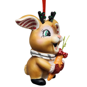 Jolly Bunny Ornament - Approximately 4 Inches