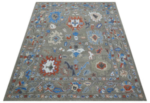 Eve Custom Made Traditional Gray Oushak Hand Tufted wool rug