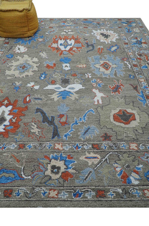 Eve Custom Made Traditional Gray Oushak Hand Tufted wool rug