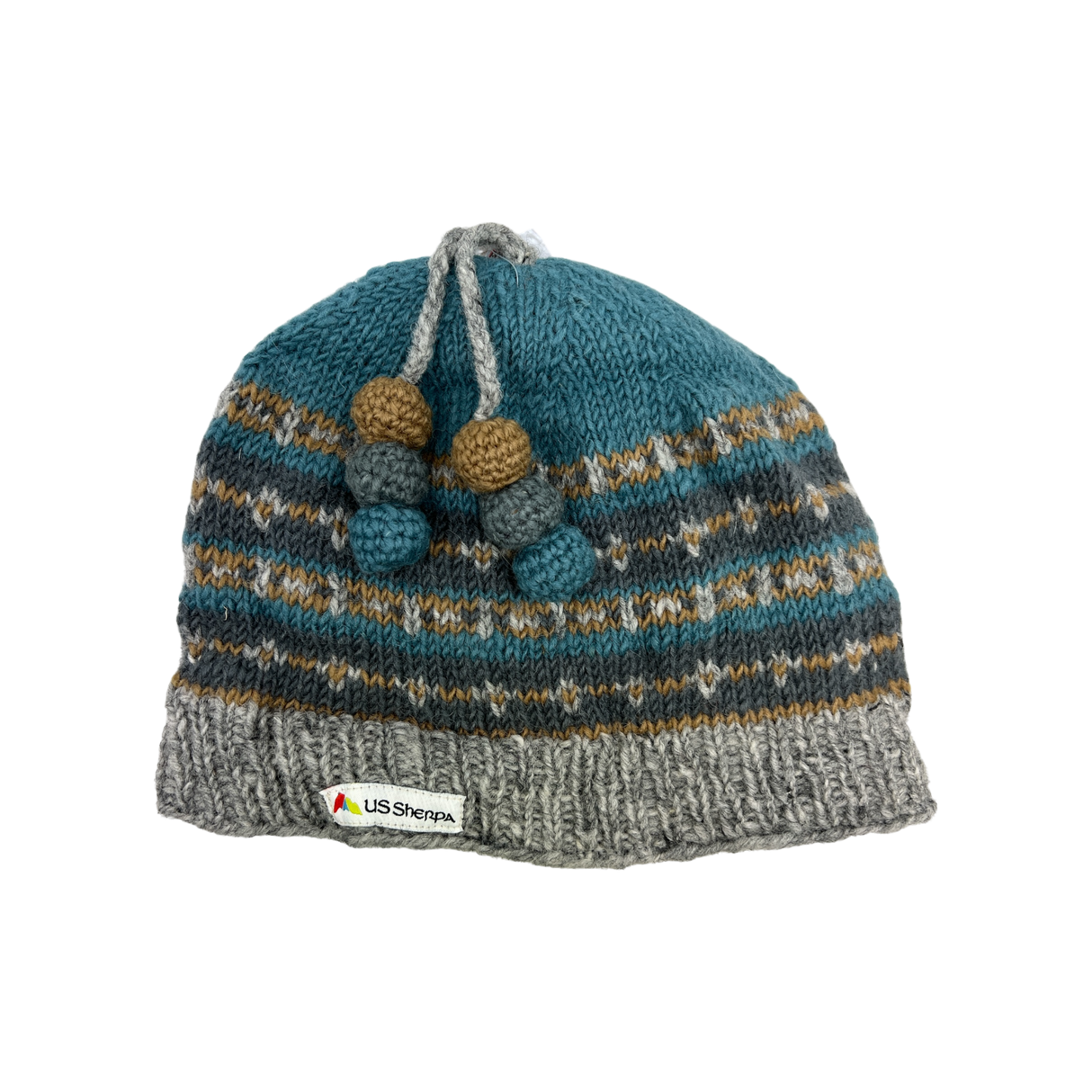 Thame Pom Tassel Hat Grey/Blue