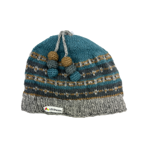 Thame Pom Tassel Hat Grey/Blue