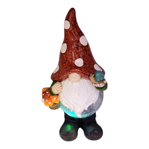 Garden Gnome with Color Changing Glass Ball