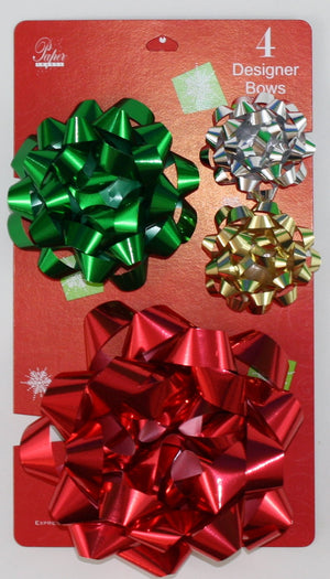 Confetti Bow 4 Pack - Burg/Gold