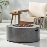 Wellington Round Iron Fire Pit with 40,000 BTU Output in Stone Gray