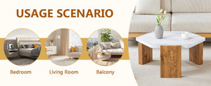 31-Inch Modern-Style Hexagonal Coffee Table