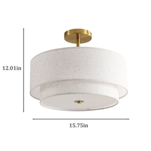 15' Modern Ceiling Light Fabric Upholstered