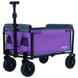 All-in-One Convertible Folding Camping Wagon Cart: Bench Seat, Storage Compartment & Included Dog Tether