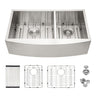 Farmhouse Sink With Double Bowl, 60 / 40