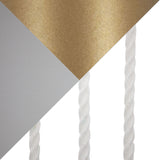 Rope Contemporary Floor Lamp in Natural Wood, White Metal, and White Rope Accent