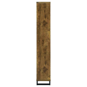 6 Tier Rectangular Bookcase With Accents - Brown