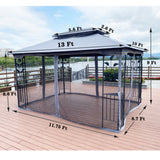 Gazebo tent with double roof & mosquito net