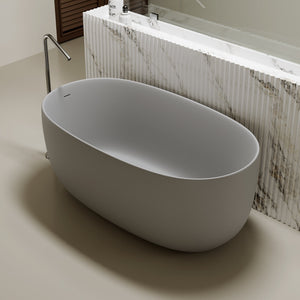 51'' Freestanding Bathtub Resin Stone Soaking Bathtub