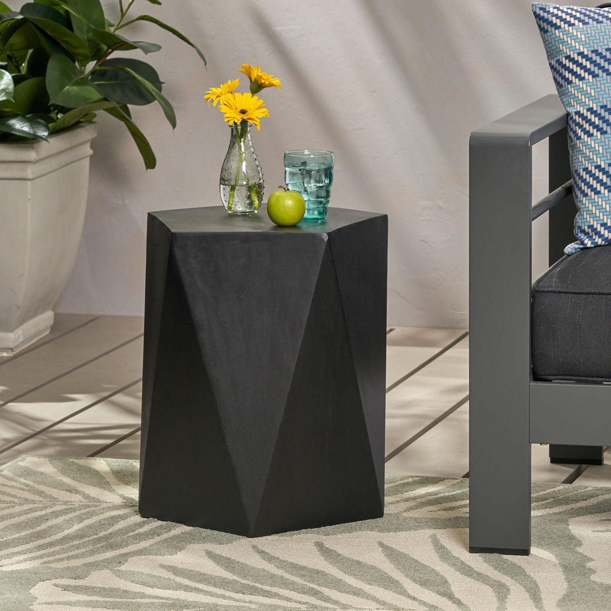 Side Table With Geometric Design