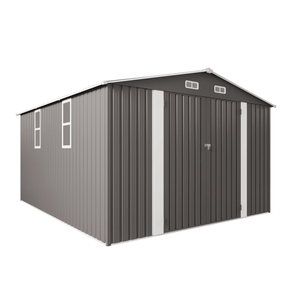 Large Outdoor Storage Shed with Lockable Door and Air Vent - Dark Gray