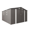 Large Outdoor Storage Shed with Lockable Door and Air Vent - Dark Gray