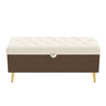 Modern Tufted Storage Ottoman Bench with Metal Legs