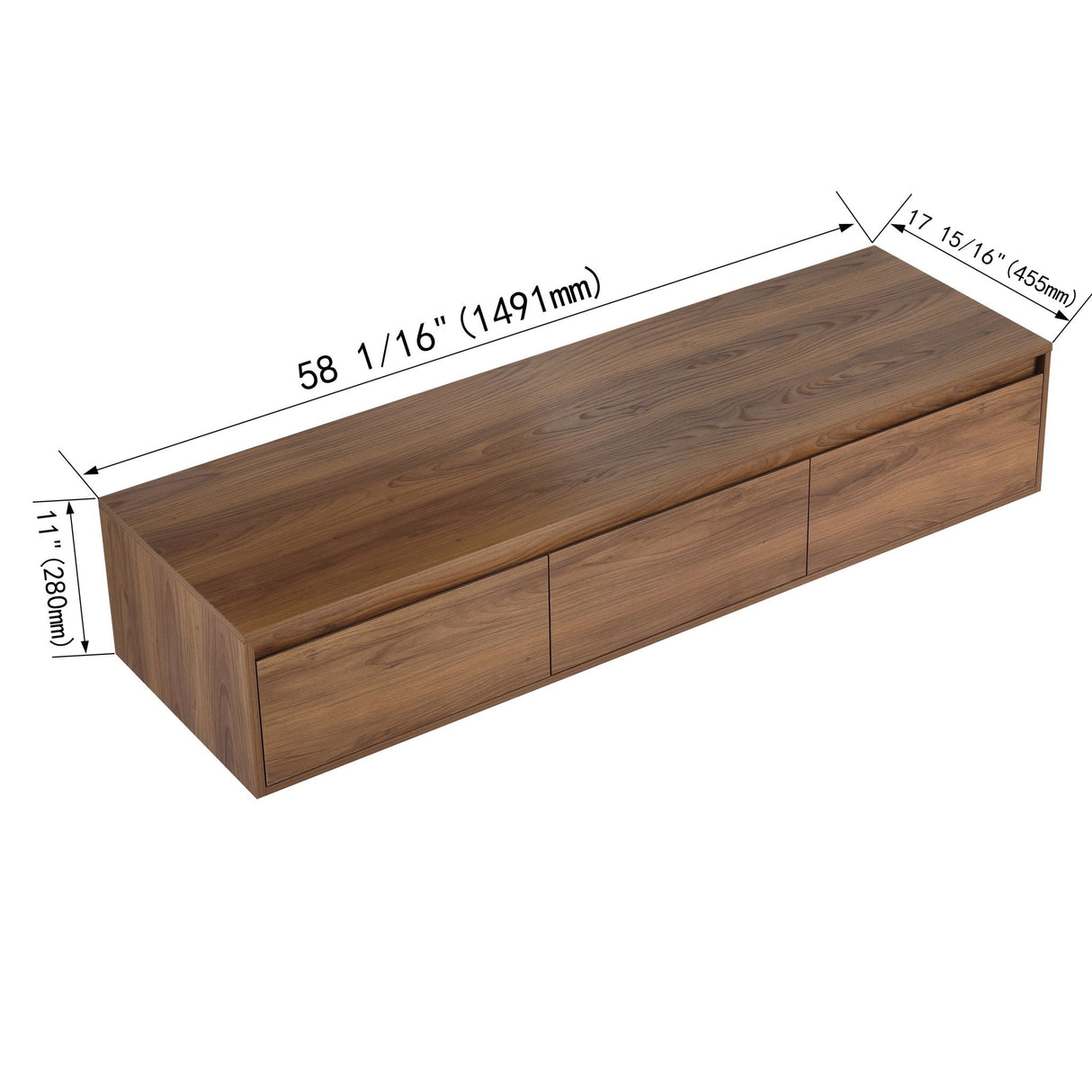 Modern Minimalist Bathroom Cabinet with Soft-Close Drawers and Floating Mounting Design