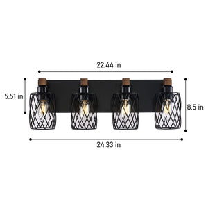 Bathroom Vanity Light, Wall Sconce With Cage Shade