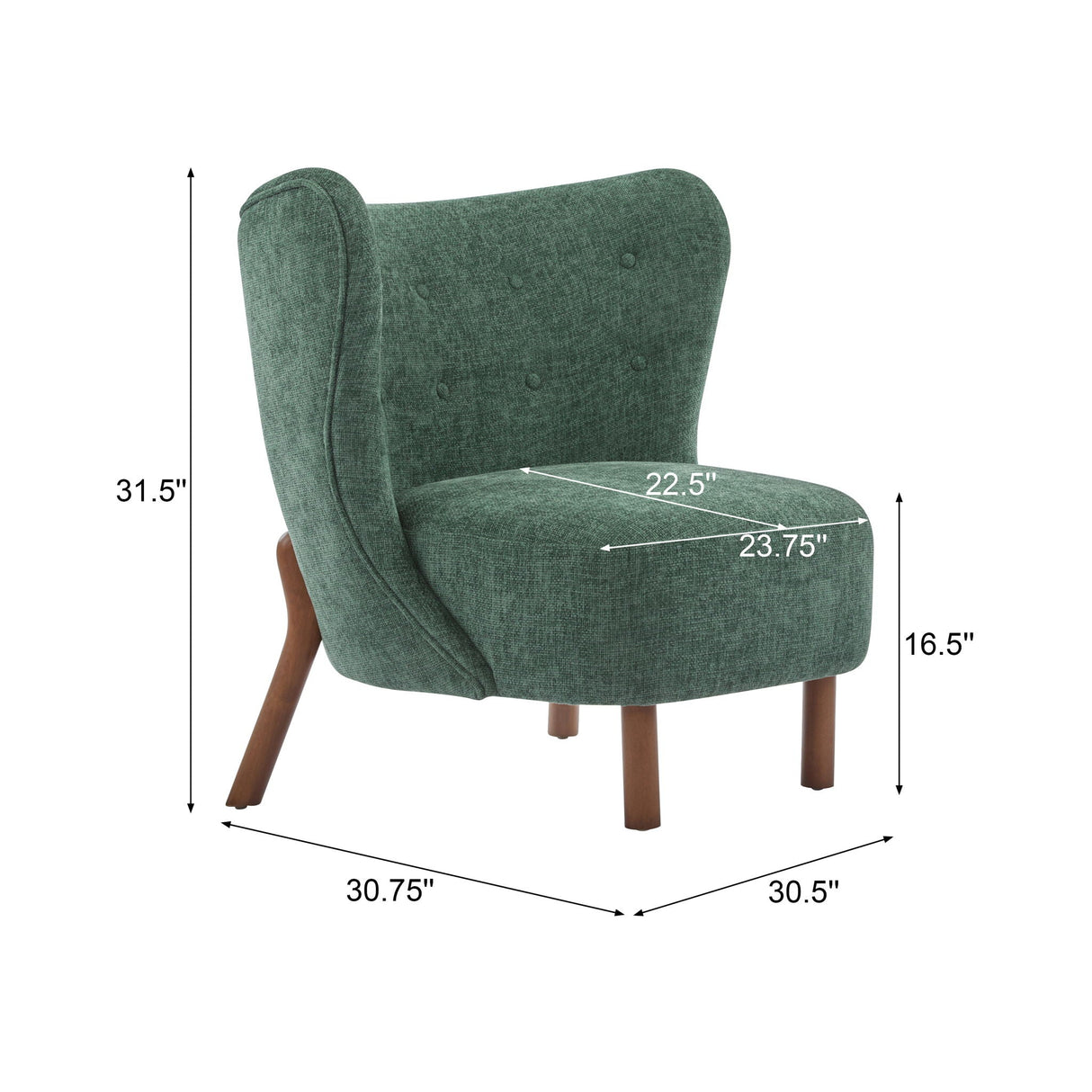 Bella Modern Upholstered Armless Accent Chair