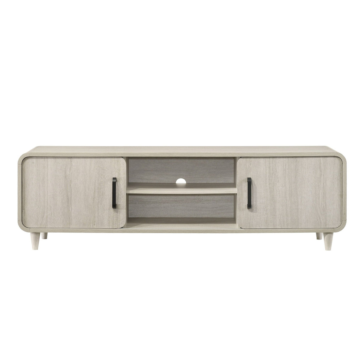 TV Stand With Sliding Doors And Handles, Living Room Furniture - Antique White