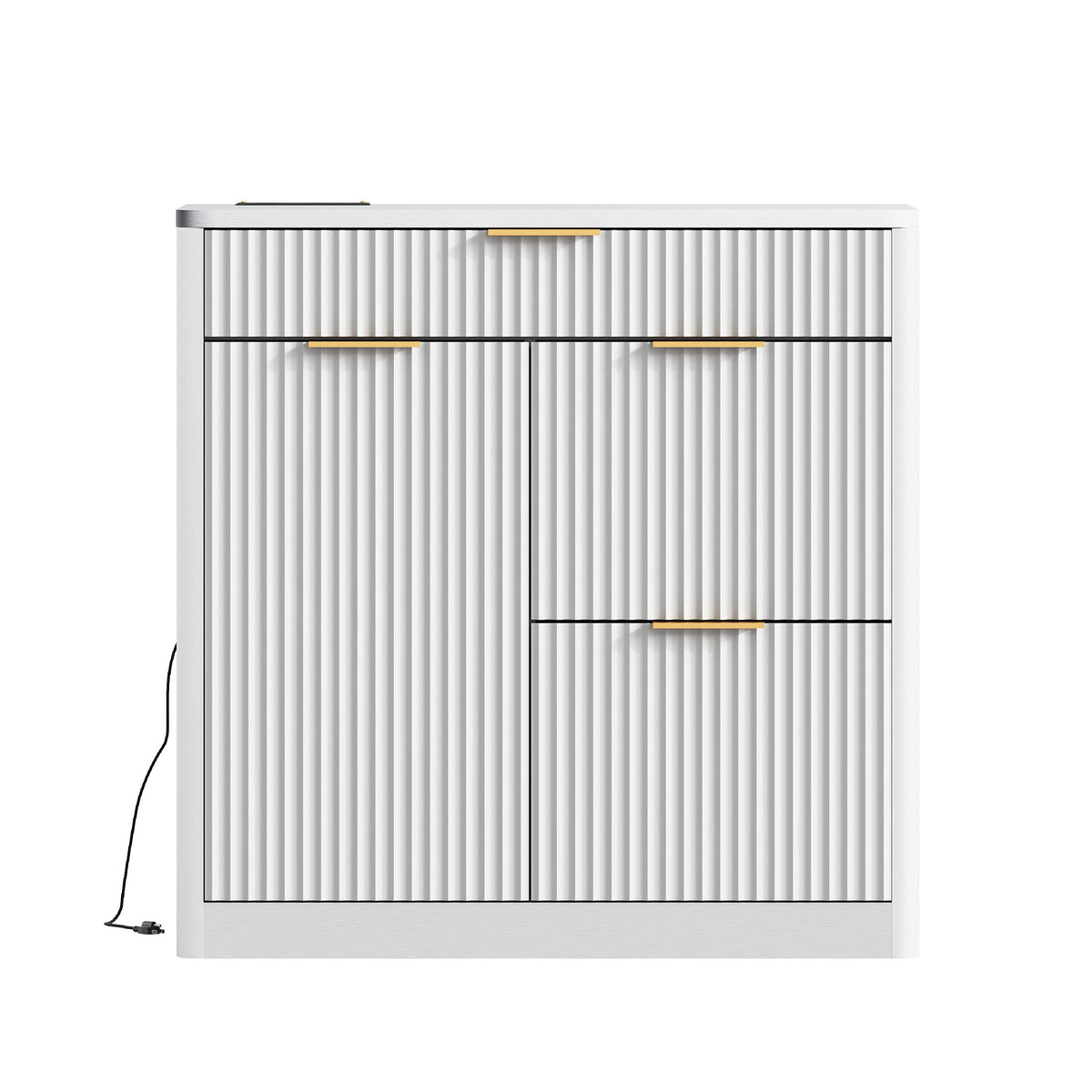 Freestanding Office File Cabinet with Built-in Charging Station