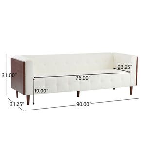 Contemporary 3 Seater Sofa With Tufted Design