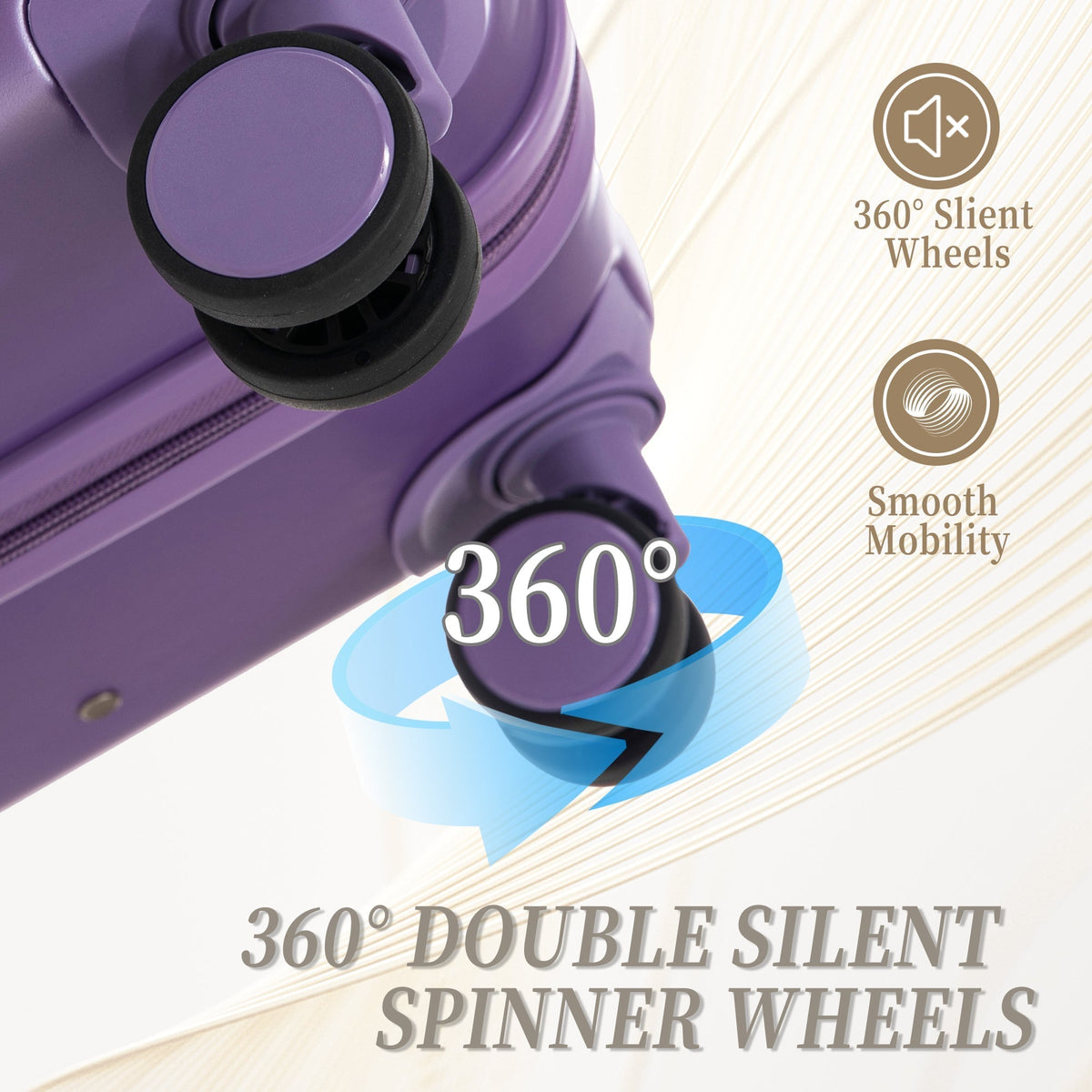 HIFINE Tourist 3-Piece ABS Spinner Wheel Luggage Set