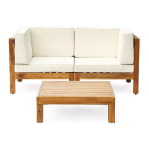 Brava - X Back 2 Seater Sectional Loveseat With Coffee Table