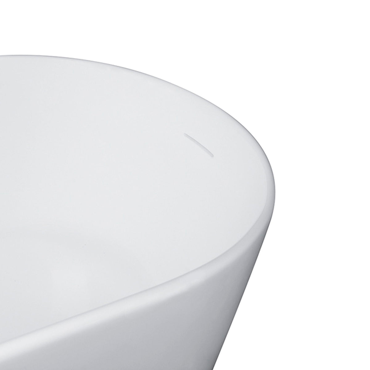 Solid Surface Stone Resin Soaking Bathtub with Overflow - Matte White